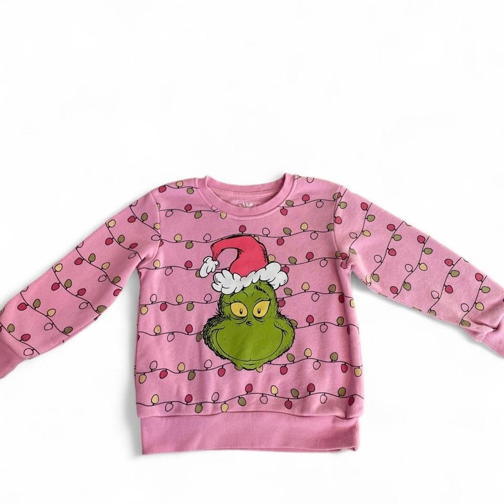 Pink Grinch Christmas Sweater Size 4 T